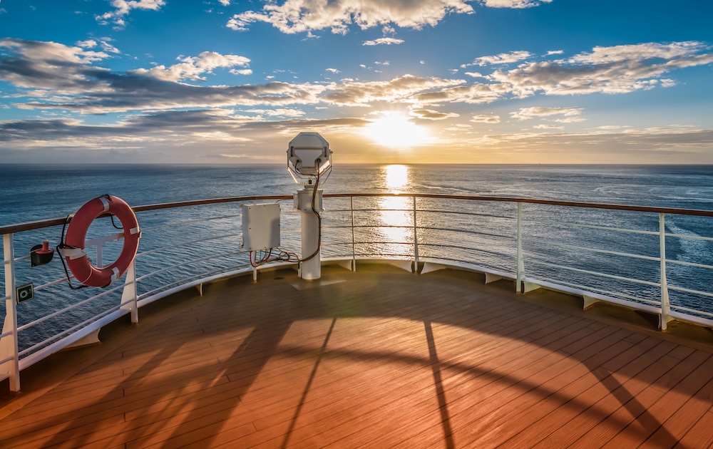 View of ocean from a cruise ship